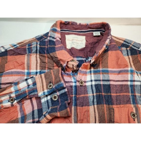 Original Weatherproof Vintage Other - Weatherproof Mens Plaid Flannel Shirt XL Long Sleeve Button Up Casual